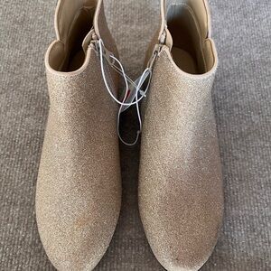 Gold Glitter Ankle Boots